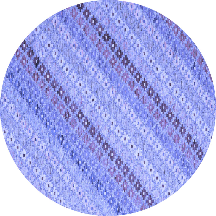 Round Southwestern Blue Country Rug, con2562blu