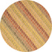 Round Southwestern Brown Country Rug, con2562brn