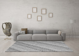Machine Washable Southwestern Gray Country Rug in a Living Room,, wshcon2562gry
