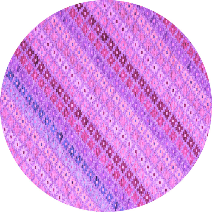 Round Southwestern Purple Country Rug, con2562pur