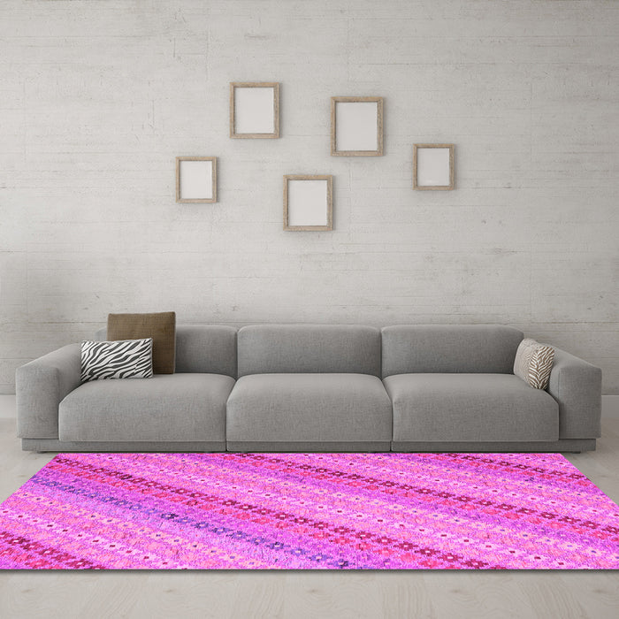 Machine Washable Southwestern Pink Country Rug in a Living Room, wshcon2562pnk