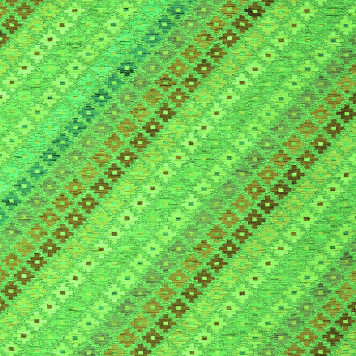 Serging Thickness of Machine Washable Southwestern Green Country Area Rugs, wshcon2562grn