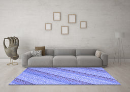 Machine Washable Southwestern Blue Country Rug in a Living Room, wshcon2562blu