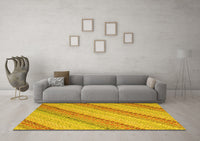 Machine Washable Southwestern Yellow Country Rug, wshcon2562yw