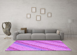 Machine Washable Southwestern Purple Country Area Rugs in a Living Room, wshcon2562pur