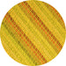 Round Southwestern Yellow Country Rug, con2562yw