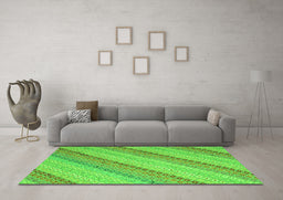 Machine Washable Southwestern Green Country Area Rugs in a Living Room,, wshcon2562grn