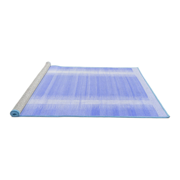 Sideview of Machine Washable Abstract Blue Contemporary Rug, wshcon2563blu