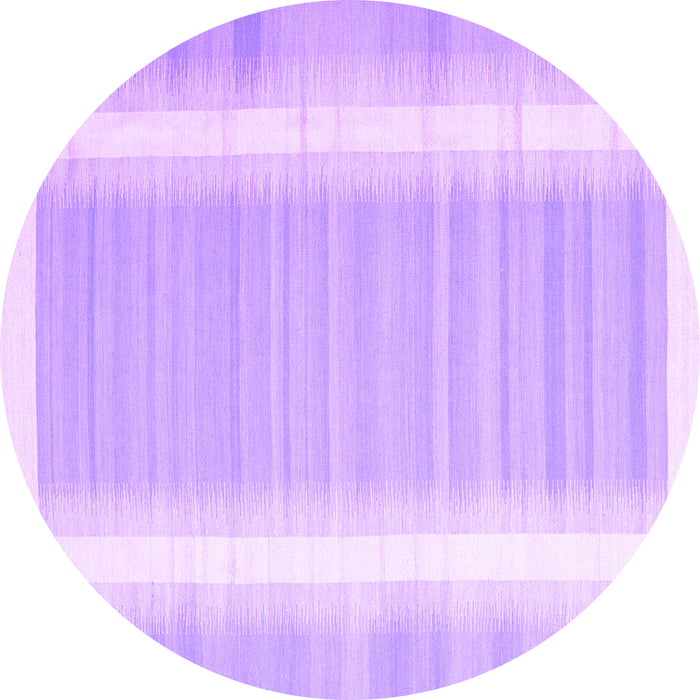 Round Machine Washable Abstract Purple Contemporary Area Rugs, wshcon2563pur