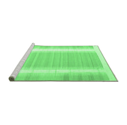 Sideview of Machine Washable Abstract Emerald Green Contemporary Area Rugs, wshcon2563emgrn