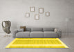 Machine Washable Abstract Yellow Contemporary Rug in a Living Room, wshcon2563yw