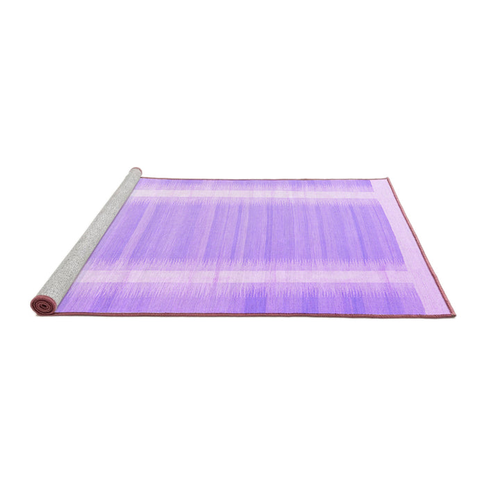 Sideview of Machine Washable Abstract Purple Contemporary Area Rugs, wshcon2563pur