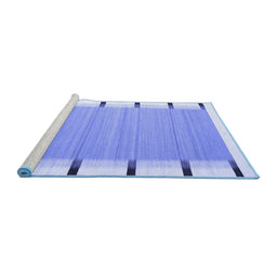 Sideview of Machine Washable Abstract Blue Contemporary Rug, wshcon2564blu