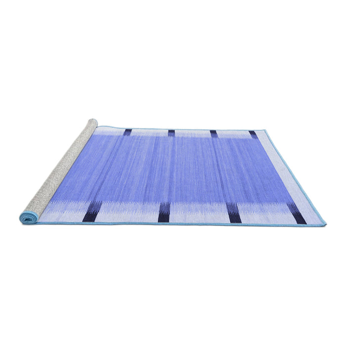 Sideview of Machine Washable Abstract Blue Contemporary Rug, wshcon2564blu