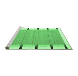 Sideview of Machine Washable Abstract Emerald Green Contemporary Area Rugs, wshcon2564emgrn