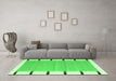 Machine Washable Abstract Green Contemporary Area Rugs in a Living Room,, wshcon2564grn