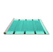 Sideview of Machine Washable Abstract Turquoise Contemporary Area Rugs, wshcon2564turq