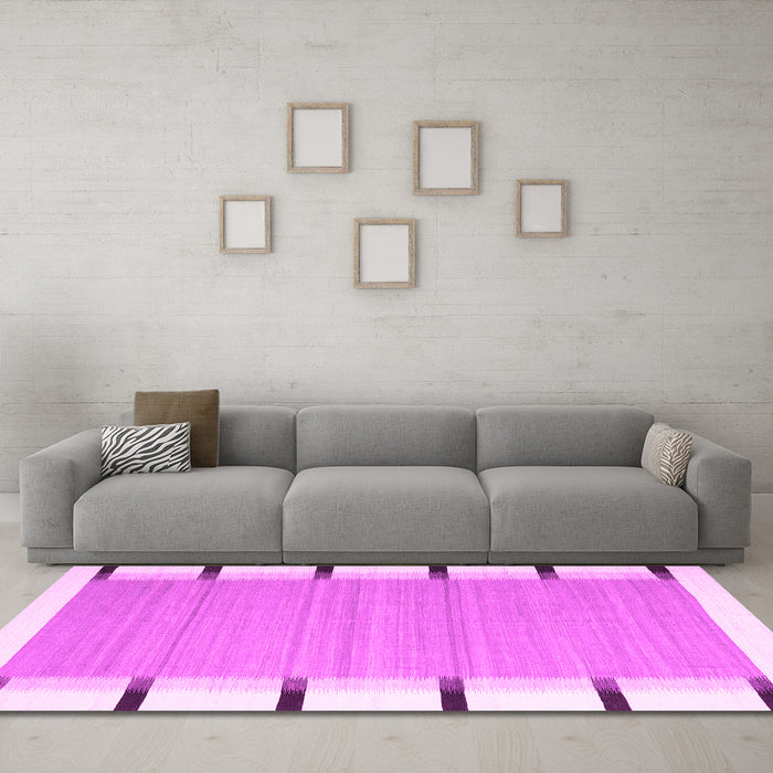 Machine Washable Abstract Pink Contemporary Rug in a Living Room, wshcon2564pnk