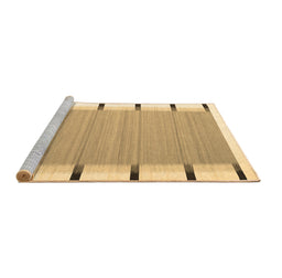 Sideview of Machine Washable Abstract Brown Contemporary Rug, wshcon2564brn