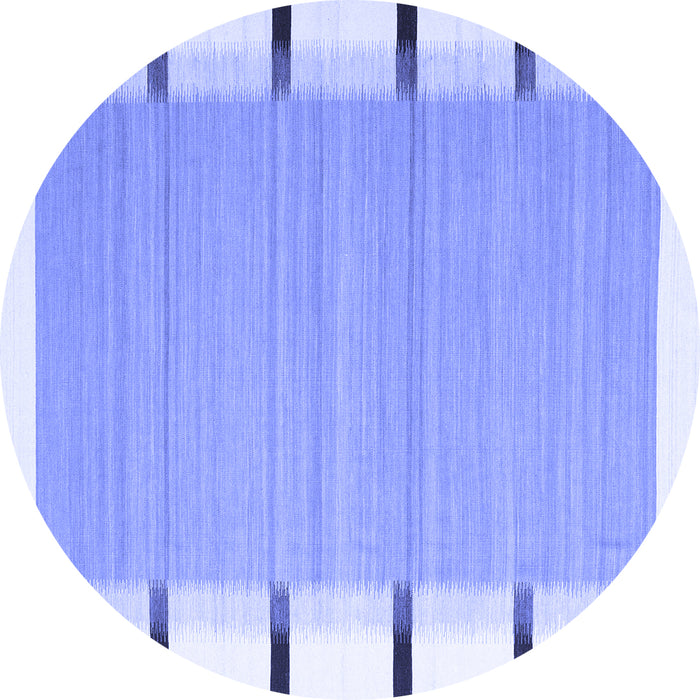 Round Abstract Blue Contemporary Rug, con2564blu