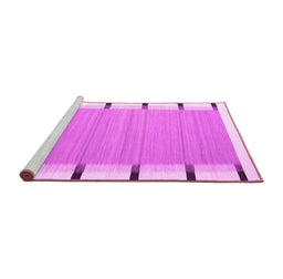 Sideview of Machine Washable Abstract Pink Contemporary Rug, wshcon2564pnk