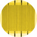 Round Abstract Yellow Contemporary Rug, con2564yw