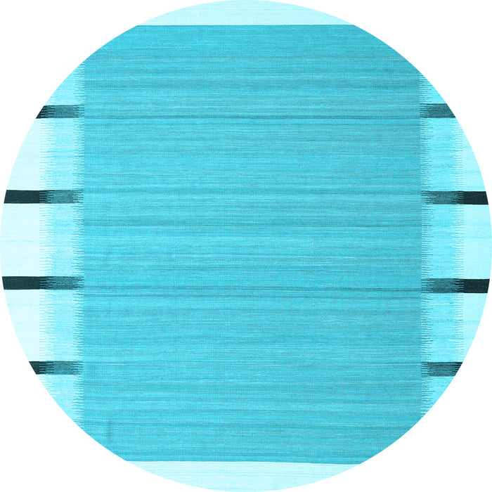 Round Abstract Light Blue Contemporary Rug, con2564lblu
