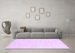 Machine Washable Solid Purple Modern Area Rugs in a Living Room, wshcon2565pur
