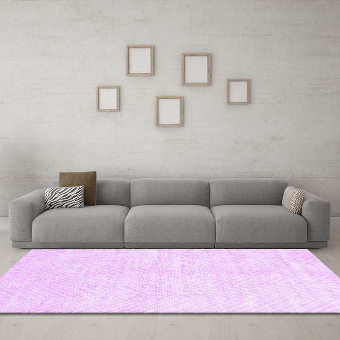Machine Washable Solid Purple Modern Area Rugs in a Living Room, wshcon2565pur