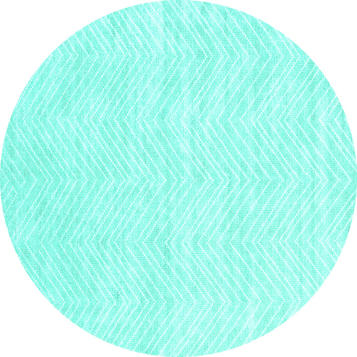 Round Solid Turquoise Modern Rug, con2565turq