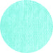 Round Solid Turquoise Modern Rug, con2565turq