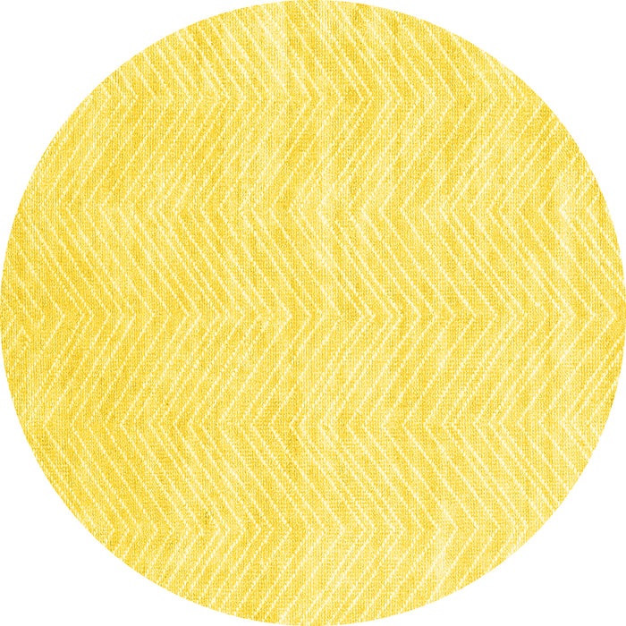 Round Solid Yellow Modern Rug, con2565yw