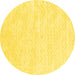 Round Solid Yellow Modern Rug, con2565yw