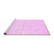 Sideview of Machine Washable Solid Pink Modern Rug, wshcon2565pnk