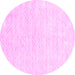 Round Solid Pink Modern Rug, con2566pnk