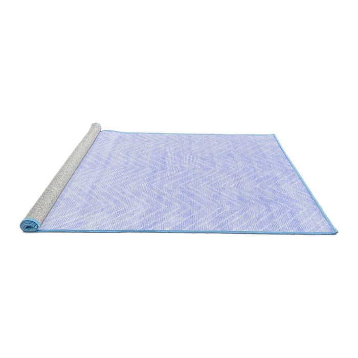 Sideview of Machine Washable Solid Blue Modern Rug, wshcon2566blu