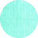 Round Solid Turquoise Modern Rug, con2566turq