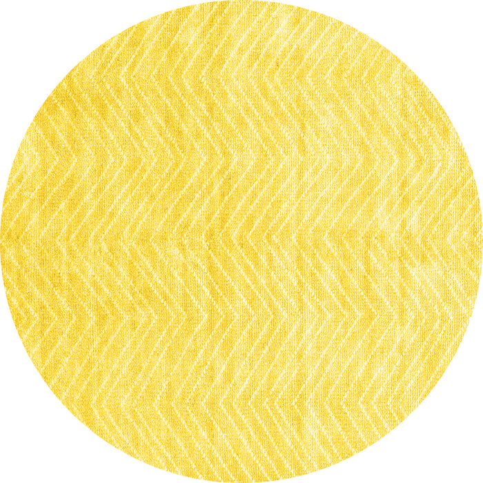 Round Solid Yellow Modern Rug, con2566yw