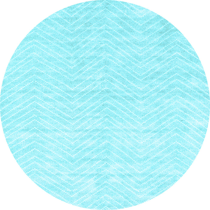 Round Machine Washable Solid Light Blue Modern Rug, wshcon2566lblu