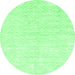 Round Solid Emerald Green Modern Rug, con2566emgrn