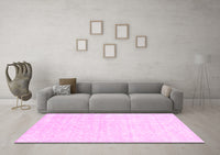 Machine Washable Solid Pink Modern Rug, wshcon2566pnk