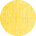 Round Machine Washable Solid Yellow Modern Rug, wshcon2566yw