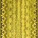 Square Machine Washable Abstract Yellow Contemporary Rug, wshcon2567yw