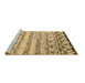 Sideview of Machine Washable Abstract Brown Contemporary Rug, wshcon2567brn