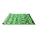 Sideview of Machine Washable Abstract Emerald Green Contemporary Area Rugs, wshcon2567emgrn