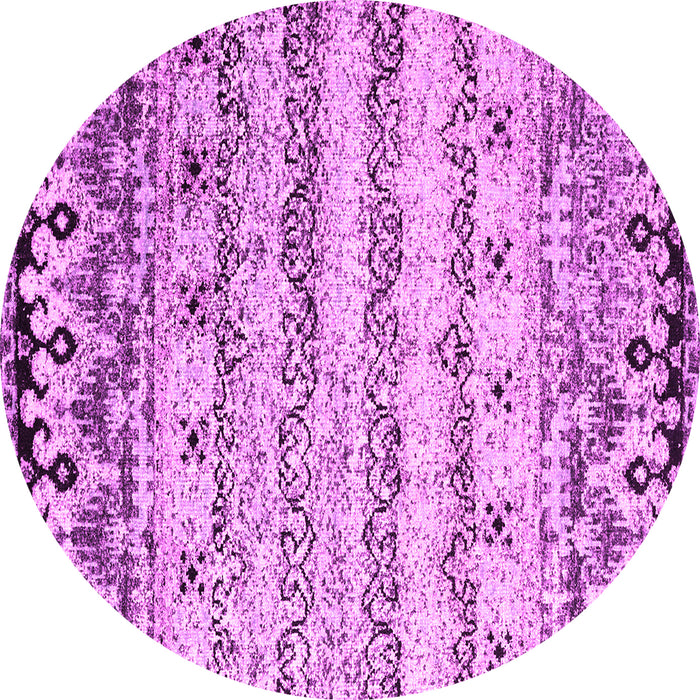 Round Abstract Pink Contemporary Rug, con2567pnk