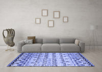 Machine Washable Abstract Blue Contemporary Rug, wshcon2567blu