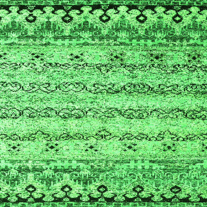 Serging Thickness of Abstract Green Contemporary Rug, con2567grn