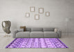 Machine Washable Abstract Purple Contemporary Area Rugs in a Living Room, wshcon2567pur