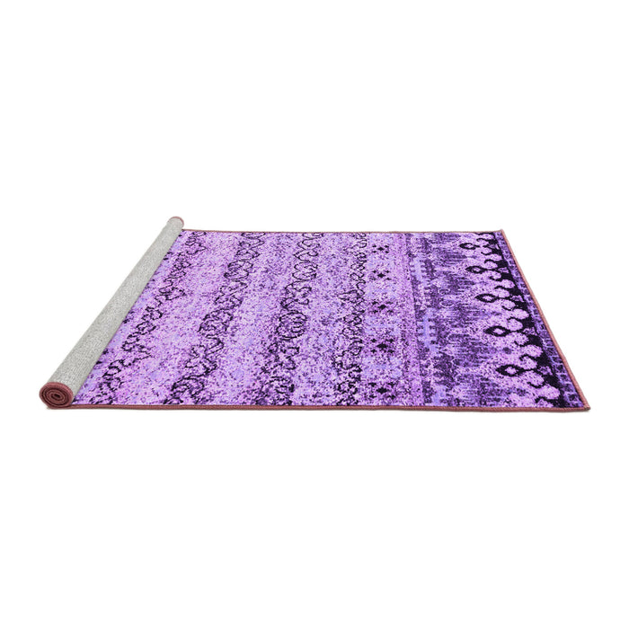 Sideview of Machine Washable Abstract Purple Contemporary Area Rugs, wshcon2567pur